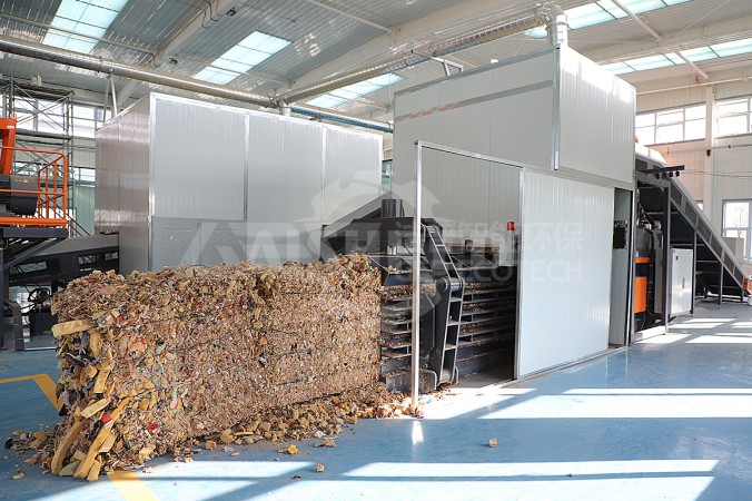 중국 허난성 산업 폐기물 재활용 라인용 유압 베일러